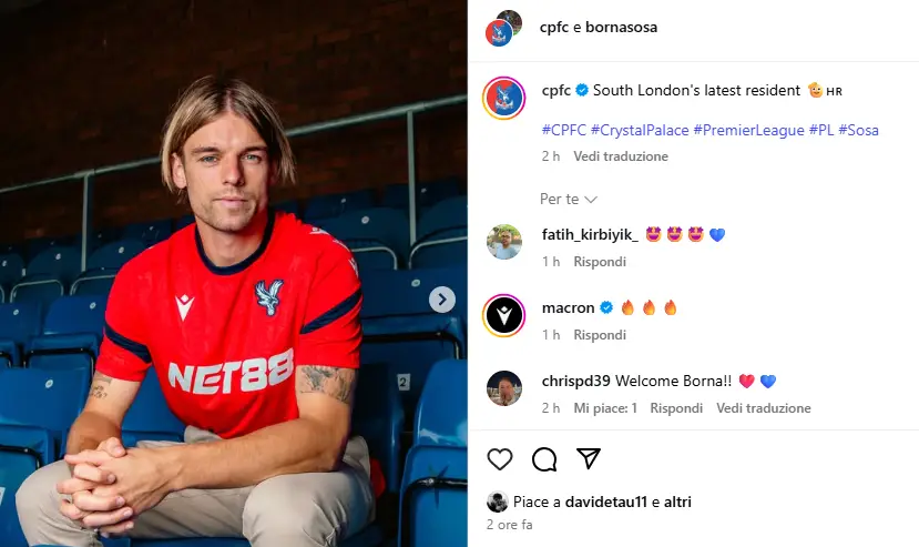 Borna Sosa ufficiale al Crystal Palace
