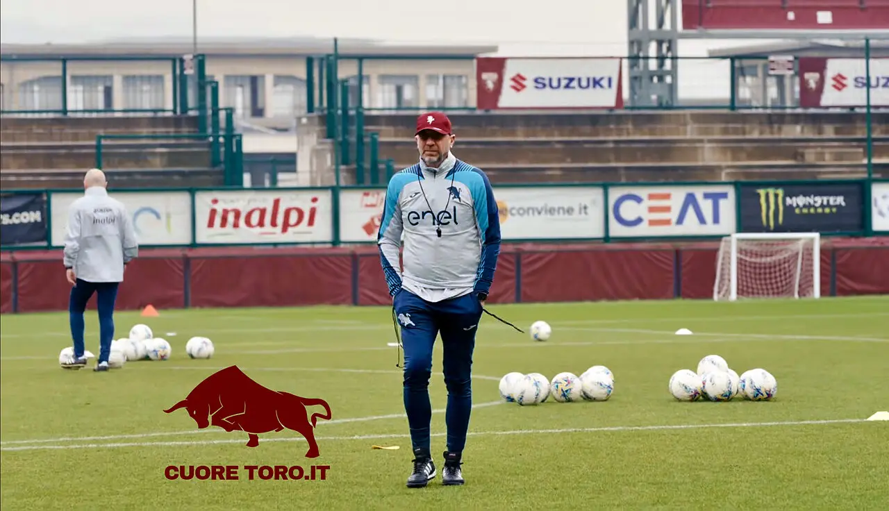 Roberto D'Aversa, allenamento al Filadelfia - Torino