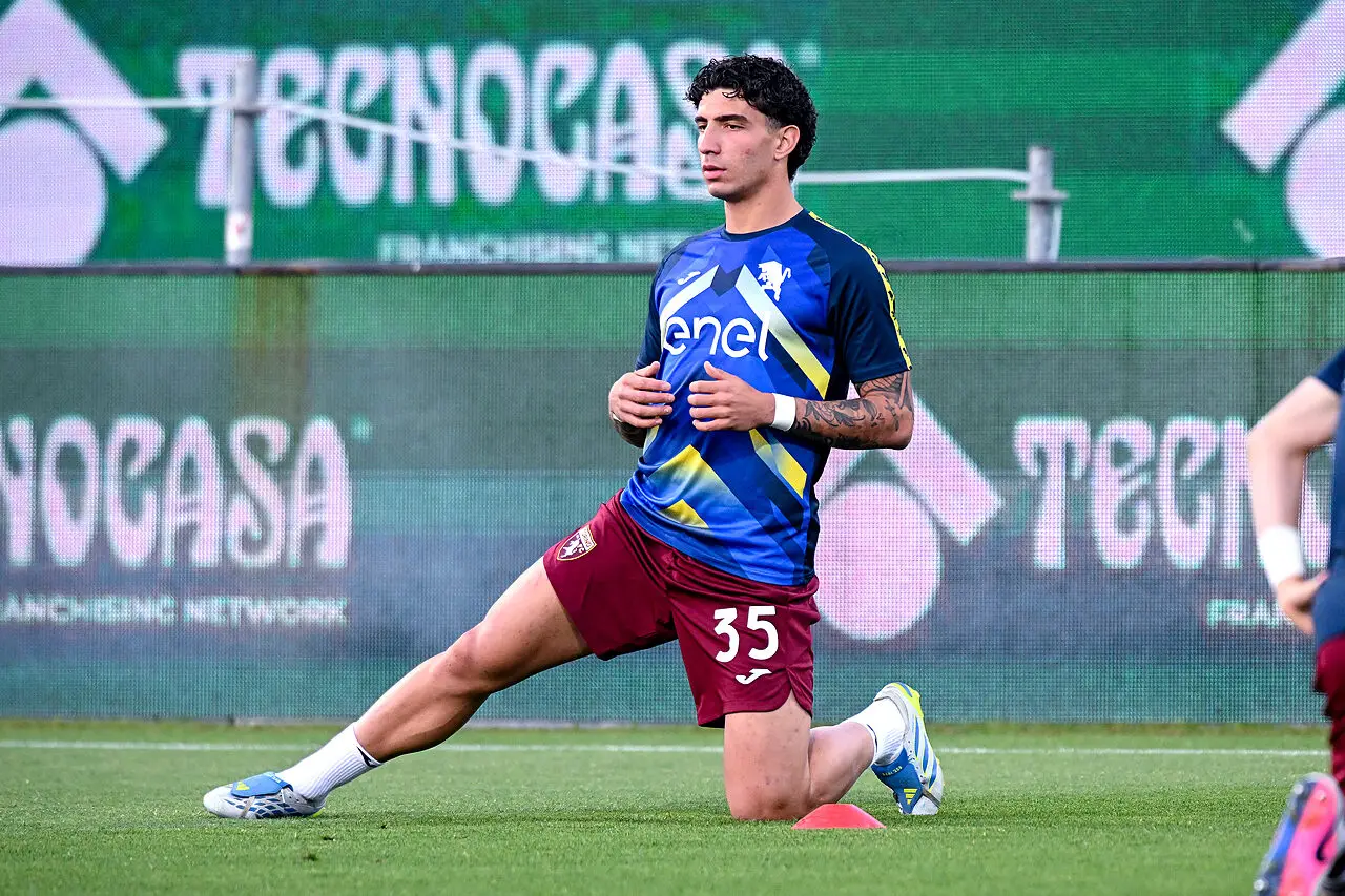 Luca Marianucci, riscaldamento col Torino FC