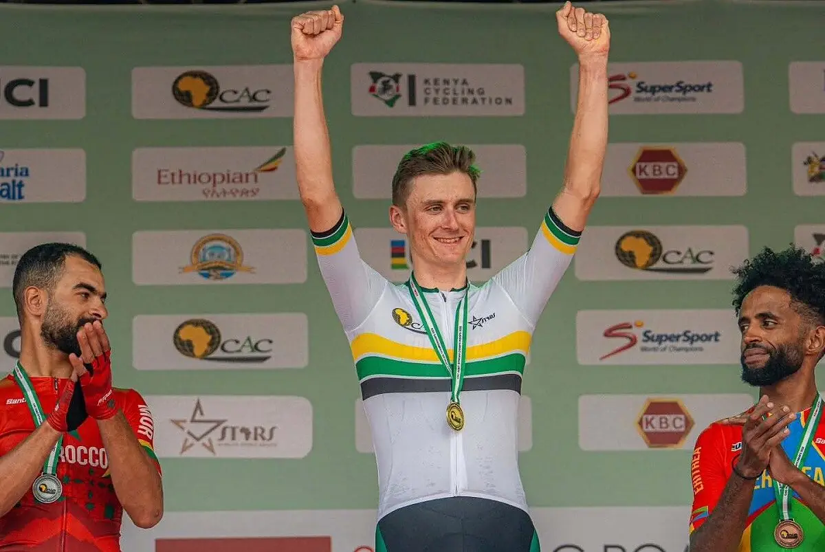 Callum Ormiston festeggia il titolo africano 2026 © Callum Ormiston