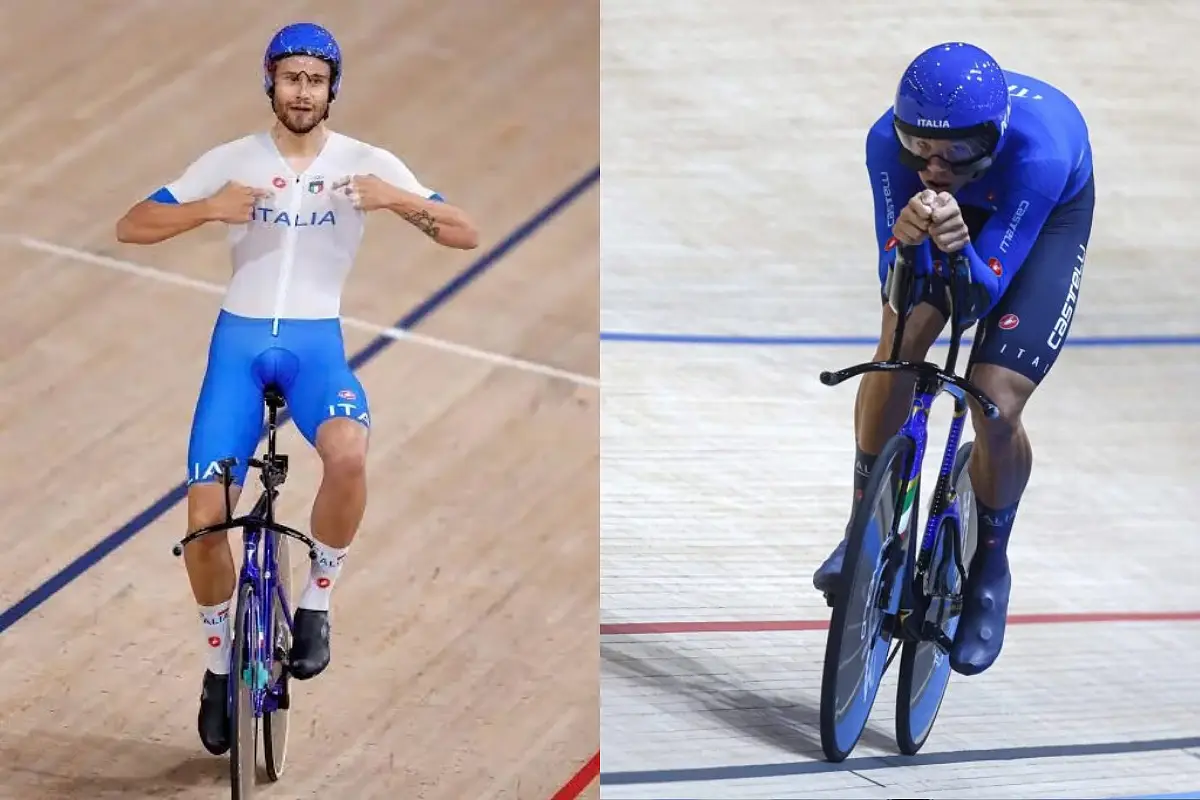 Filippo Ganna (©Bicycling) e Jonathan Milan ©Roberto Bettini/SprintCyclingAgency©2024