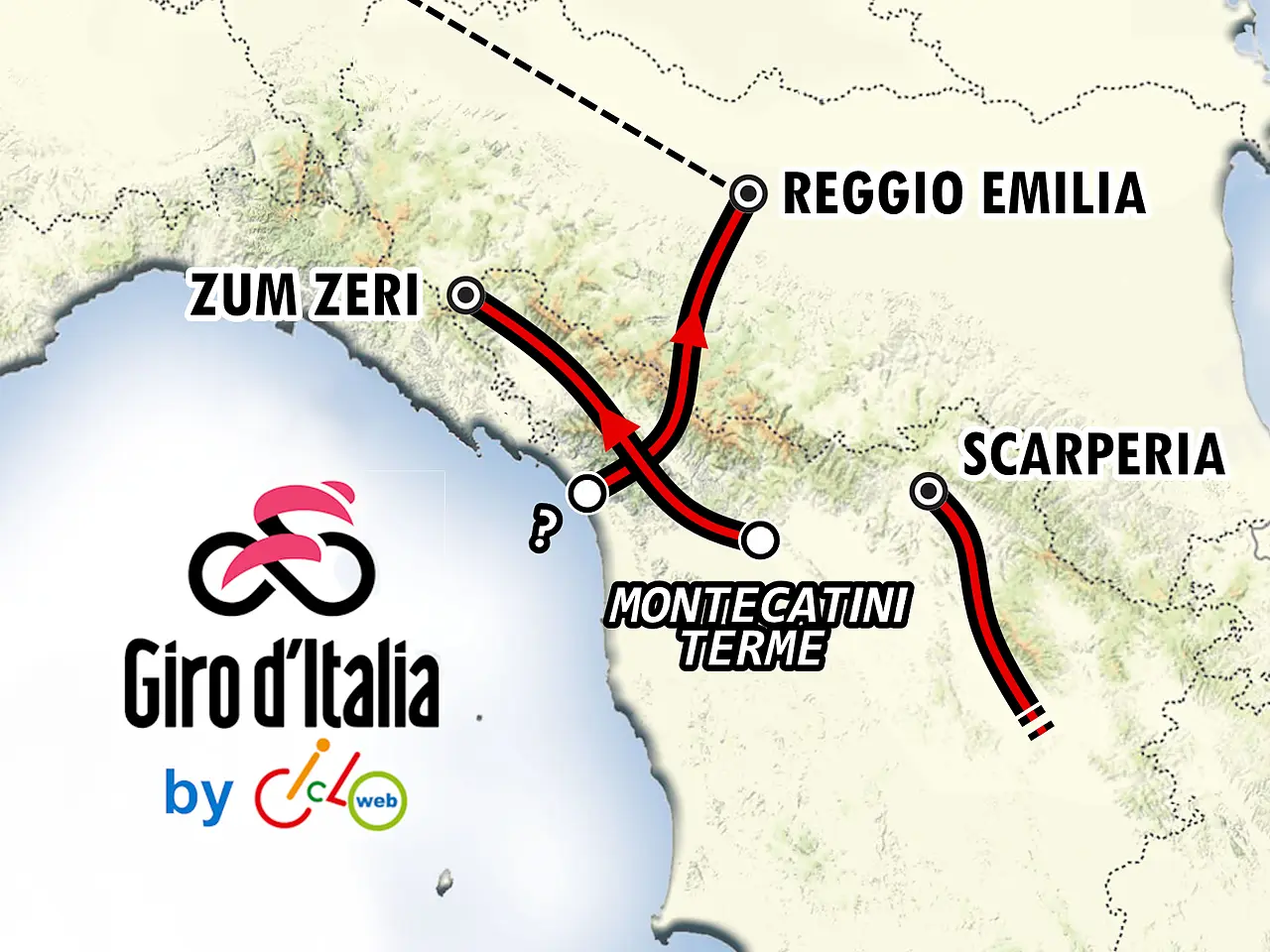 Lo schema delle tappe toscane dopo le ultime indiscrezioni