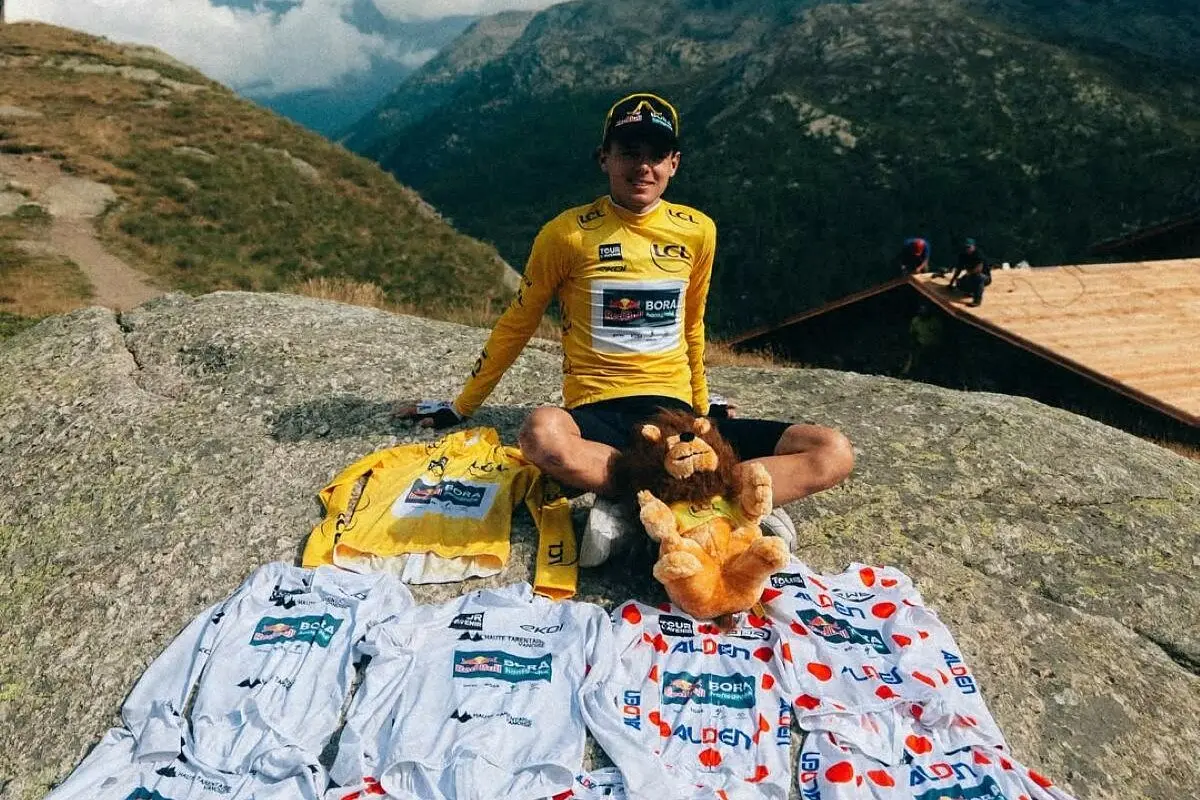 Lorenzo Finn al termine del Tour de l’Avenir 2026 ©Quentin Joly