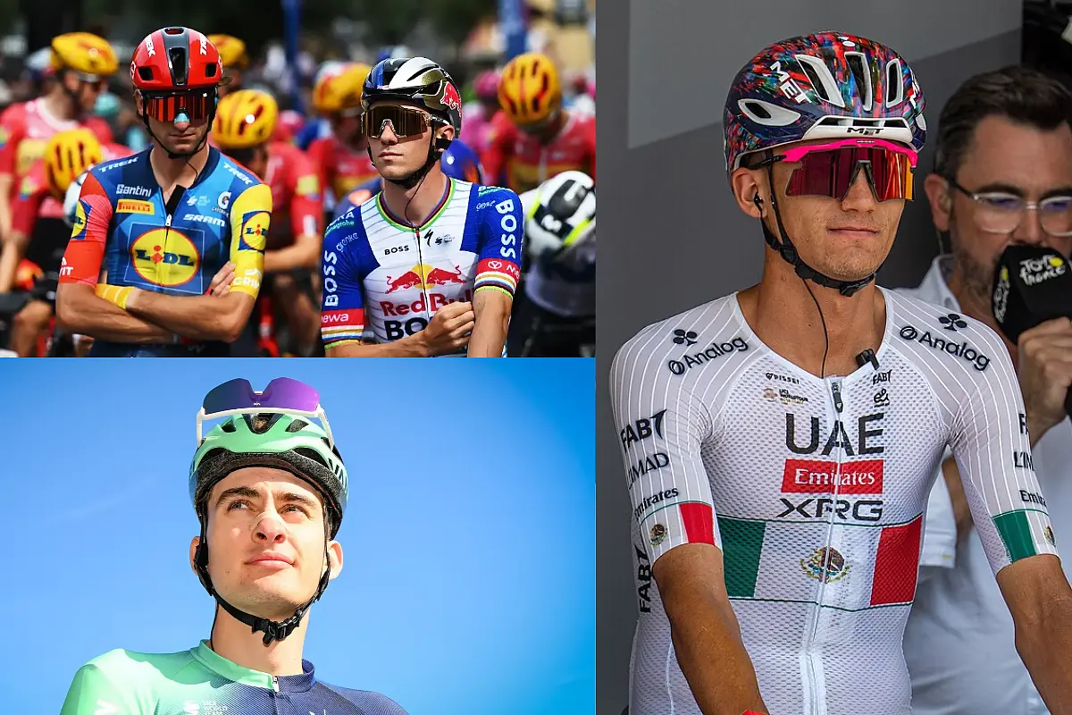 Ciccone ed Evenepoel ©Getty Images, Paul Seixas Maarten Straetemans / Begla Mag e Isaac Del Toro (Wikipedia)