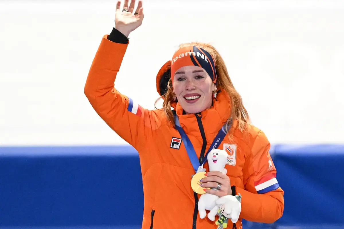 Rijpma-de Jong vince l'oro olimpico nel 1500 metri alle olimpiadi di Milano Cortina ©EFP