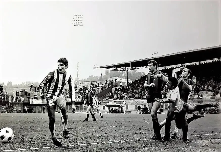 I compianti Pablito Rossi ed Erasmo Iacovone in Vicenza-Taranto 0-0 del 10 aprile 1977