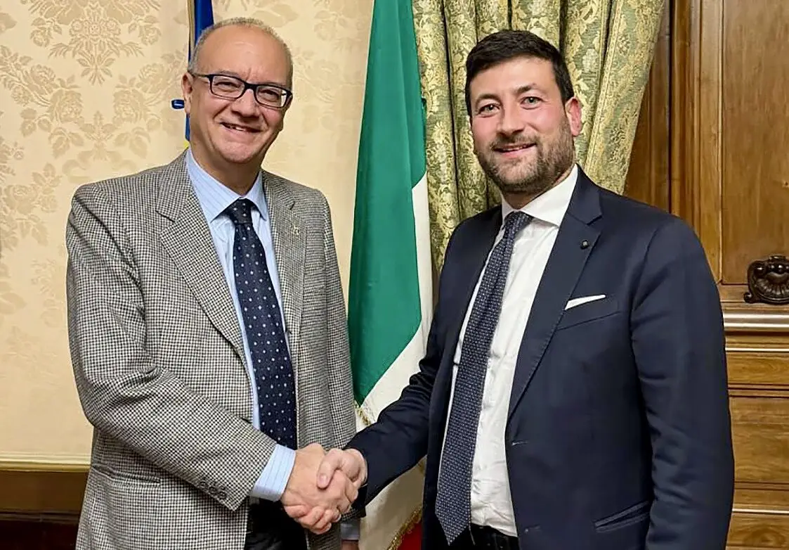 Francesco Tacente (dx) con il ministro Valditara