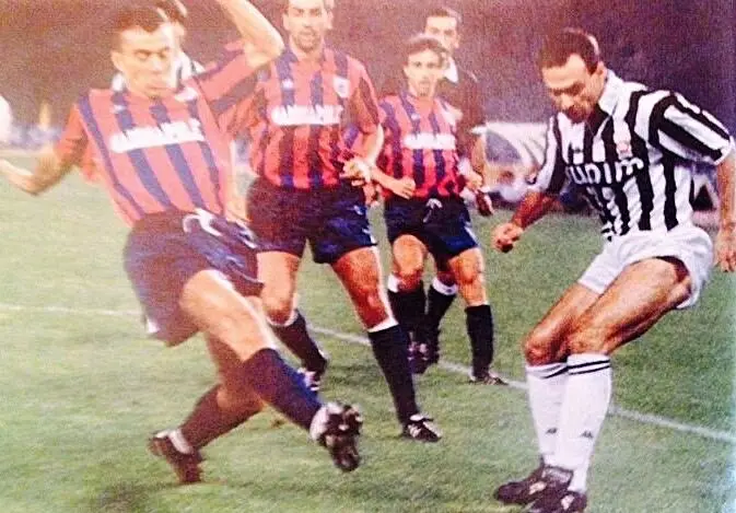 Schillaci e Brunetti nella sfida di Coppa Italia del 5 settembre 1990