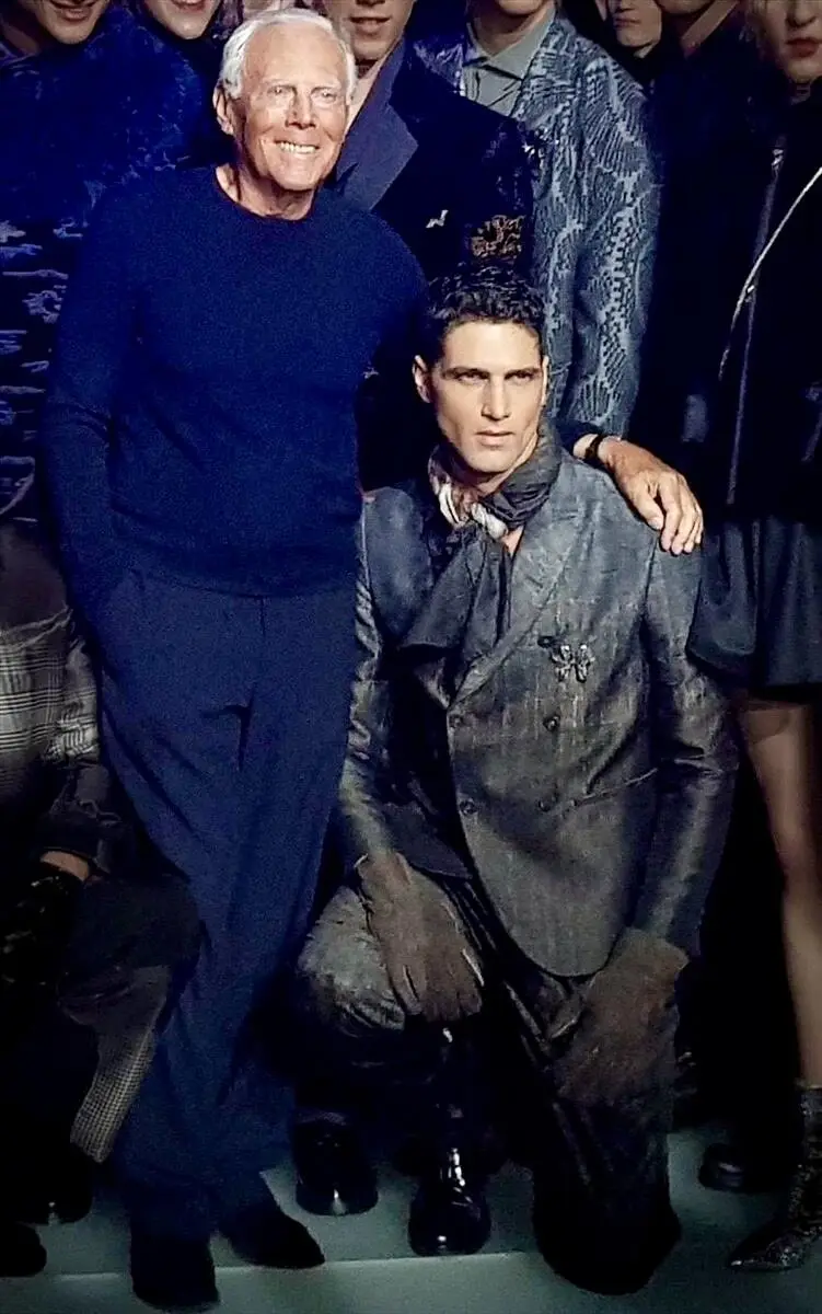 Fabio Mancini con Giorgio Armani