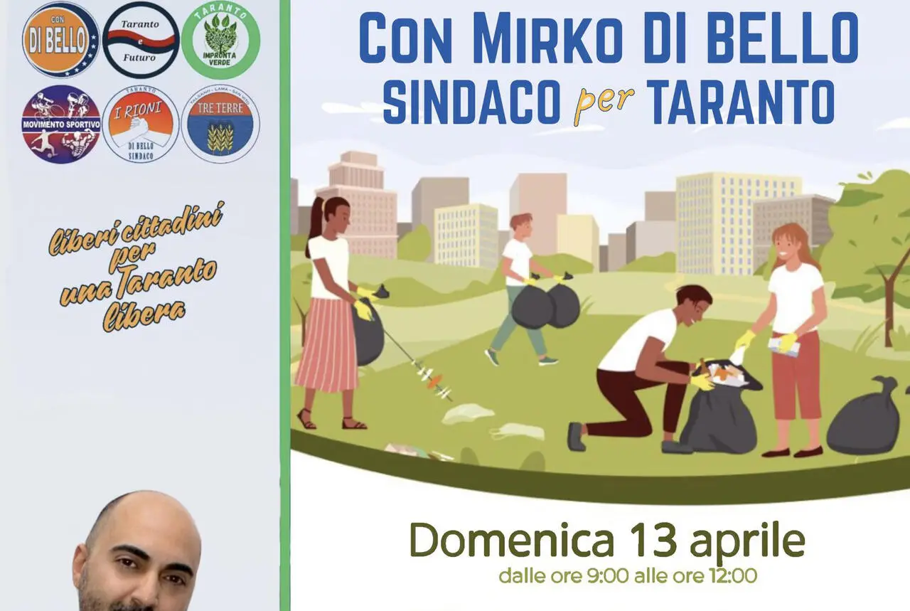 Giornata ecologica ai Tamburi con la coalizione Adesso e Mirko Di Bello