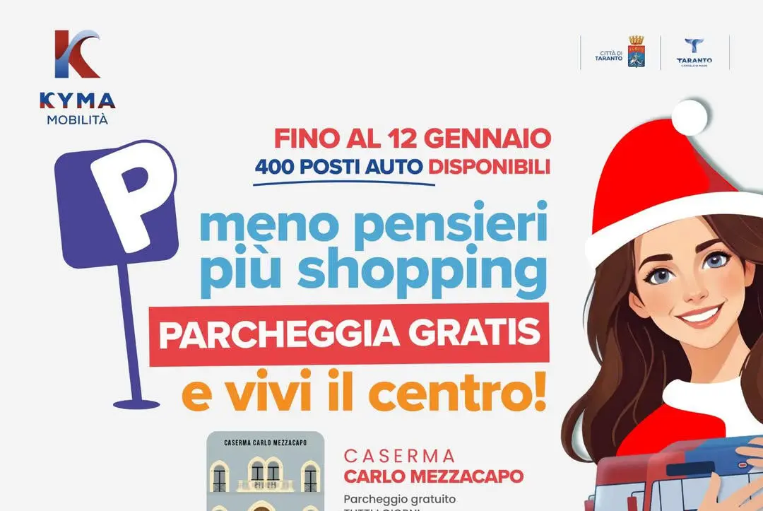 Taranto: Parcheggi gratuiti per festività natalizie alla Caserma Mezzacapo e Stazione Torpediniere