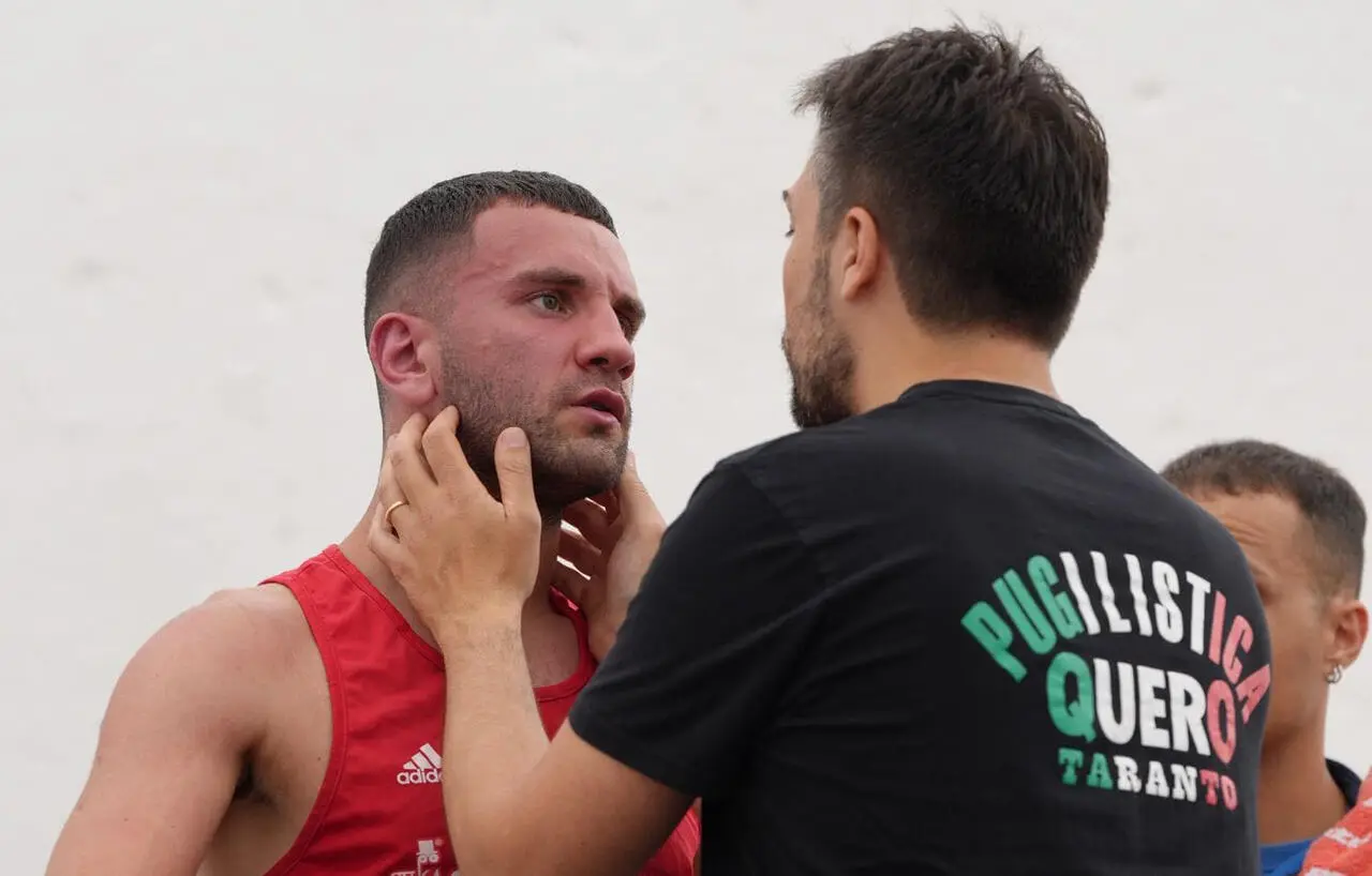 Il 71 kg Gioioso con il coach Cataldo Quero