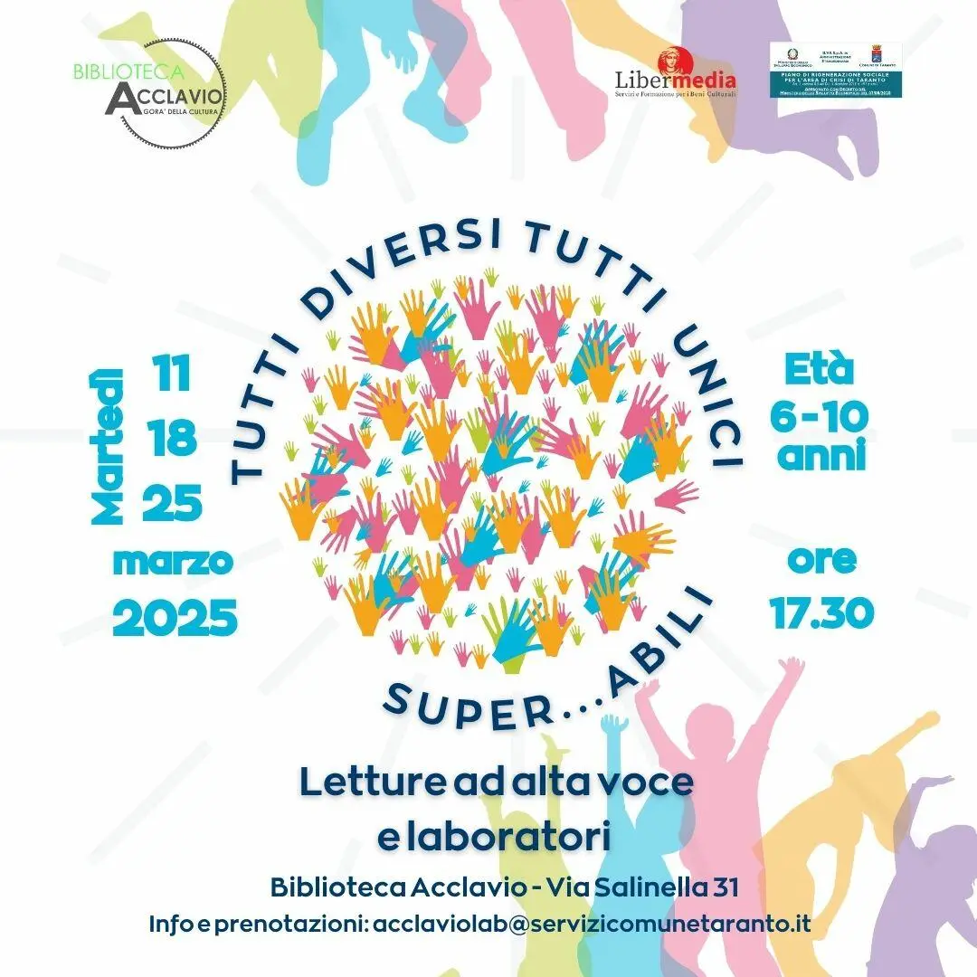 Laboratorio di lettura per bambini alla Biblioteca Acclavio