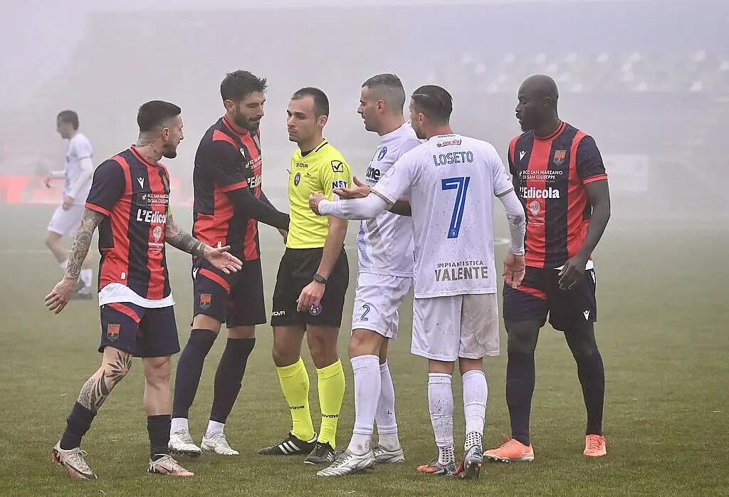 Saponaro durante UC Bisceglie-Taranto (foto Franco Capriglione)
