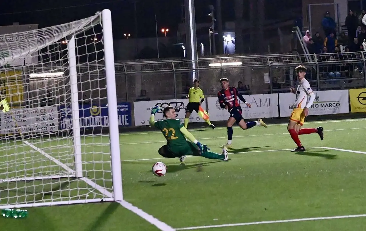 Francesco Losavio sigla l’1-0 (foto Franco Capriglione)