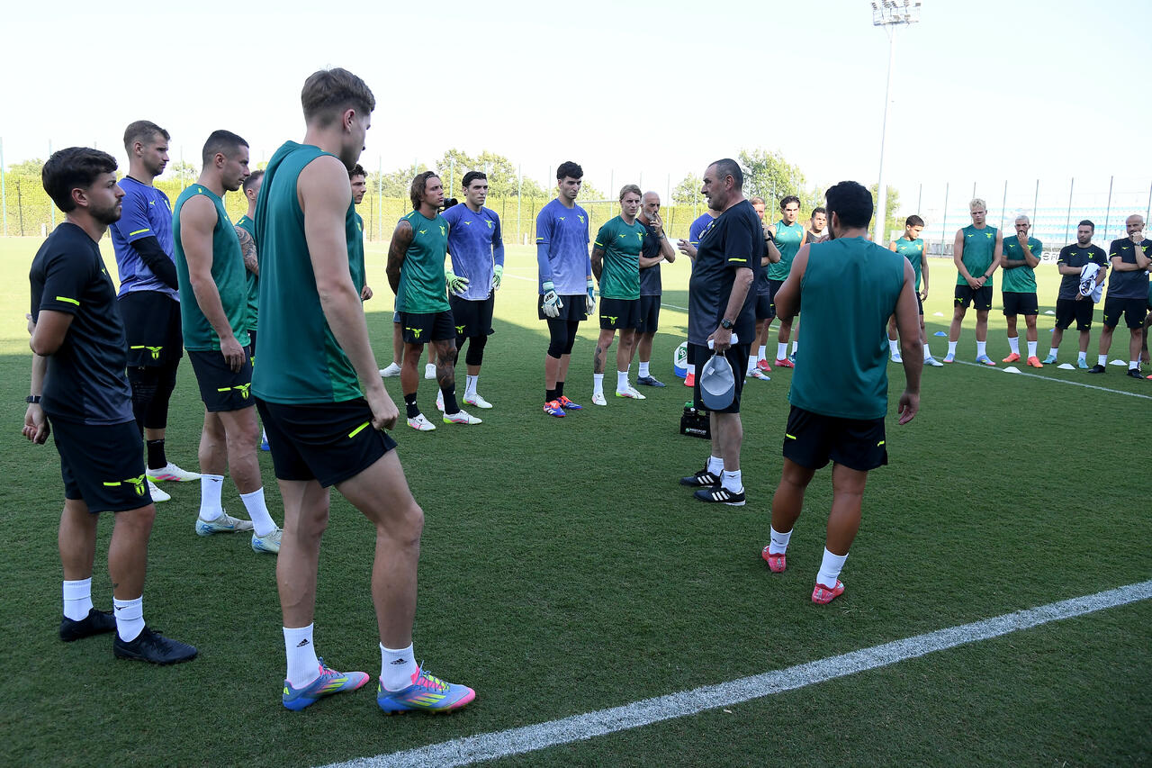 Sarri in allenamento