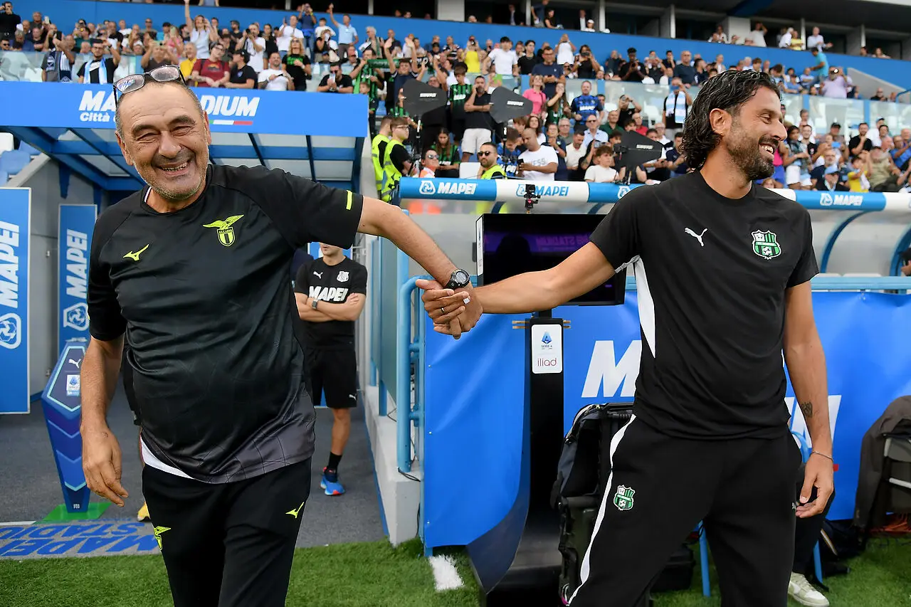 Sarri, Grosso - Via onfeootball (Photo by Marco Rosi - SS Lazio/Getty Images)