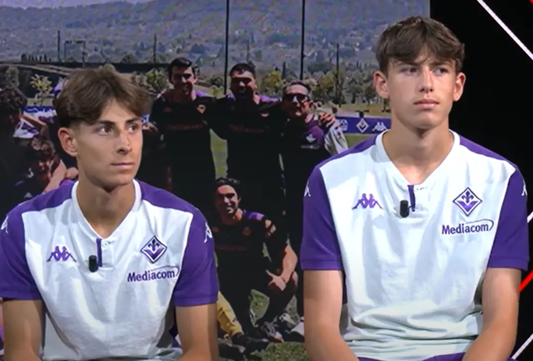 I giocatori della Fiorentina Under 15 Mattia Barzagli e Federico Croci. (da ACF Fiorentina)
