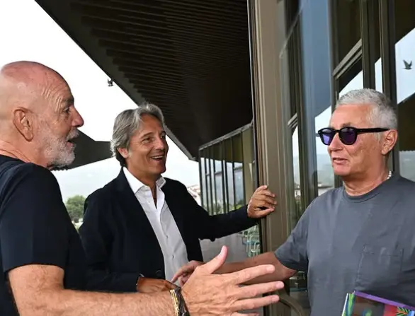 Stefano Pioli incontra Alessandro Ferrari e Daniele Pradè. (da Instagram: @acffiorentina)