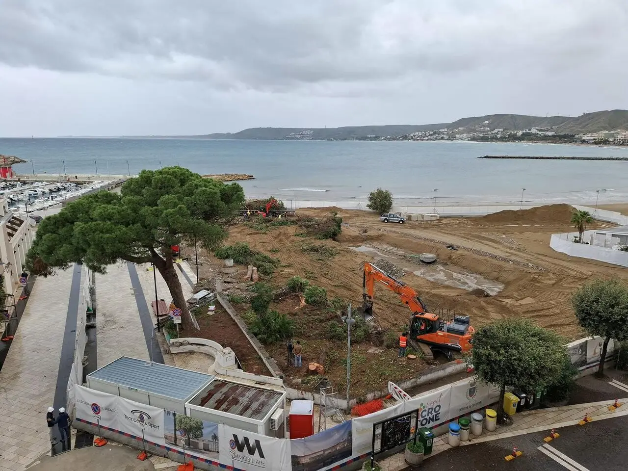 Fase di realizzazione dei lavori per la nuova piscina Coni