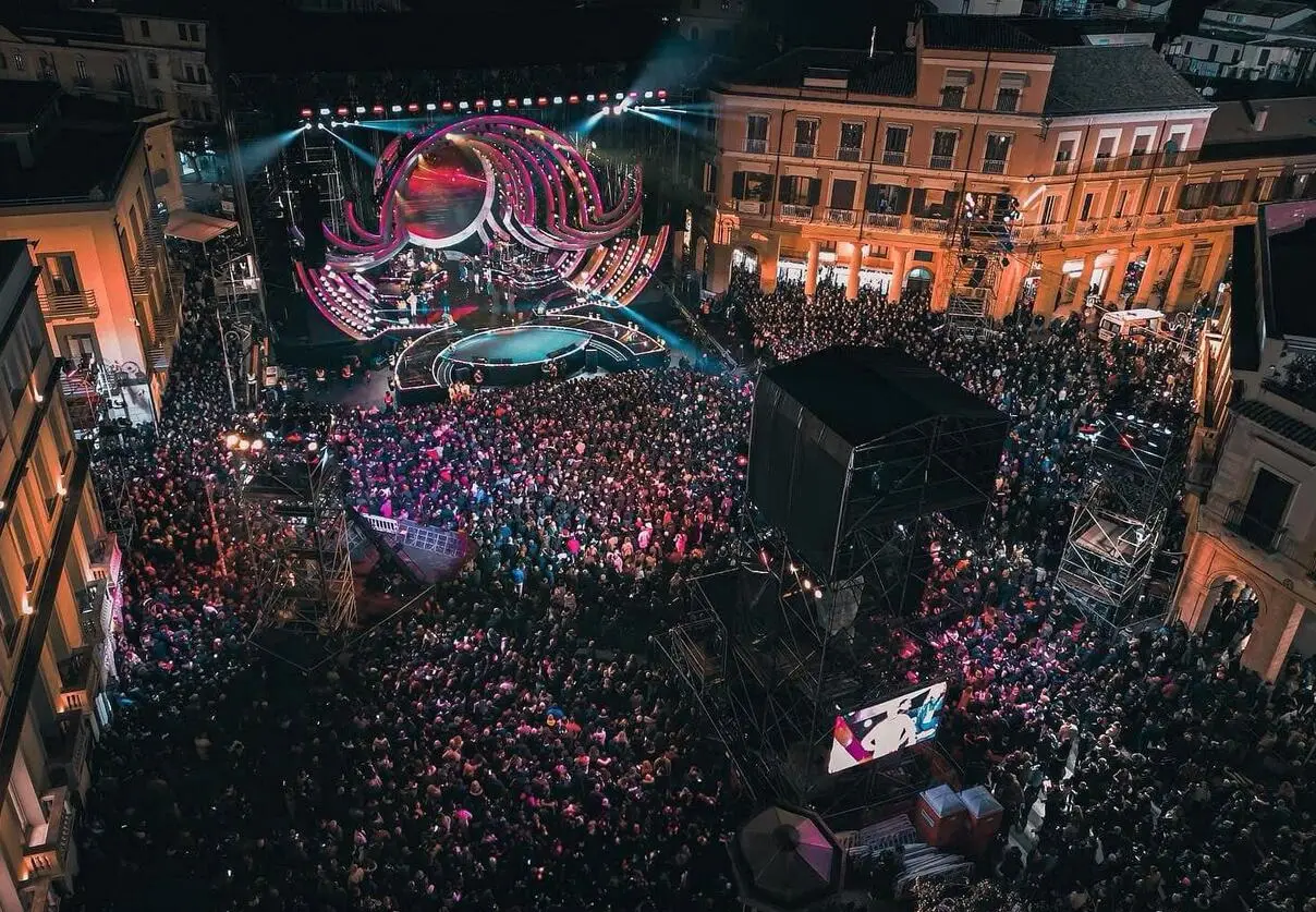 Una foto aerea del Capodanno Rai dell'anno passato
