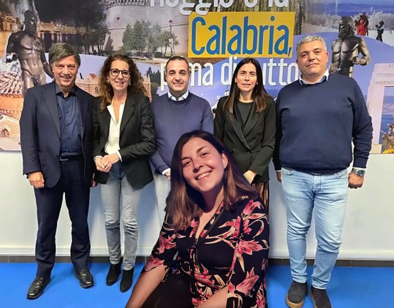 In primo piano Consuelo Torromino e dietro gli "Stati generali" del centrodestra calabrese