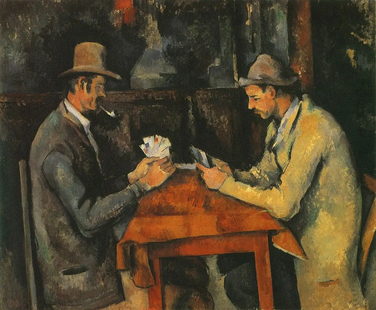 Paul Cézanne, Due giocatori di carte (1892-95; olio su tela, 47,5 x 57 cm; Parigi, Musée d’Orsay)