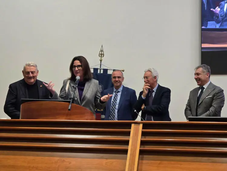 Gerardo e Viviana Sacco alla premiazione presso l'aula magna dell'Unical