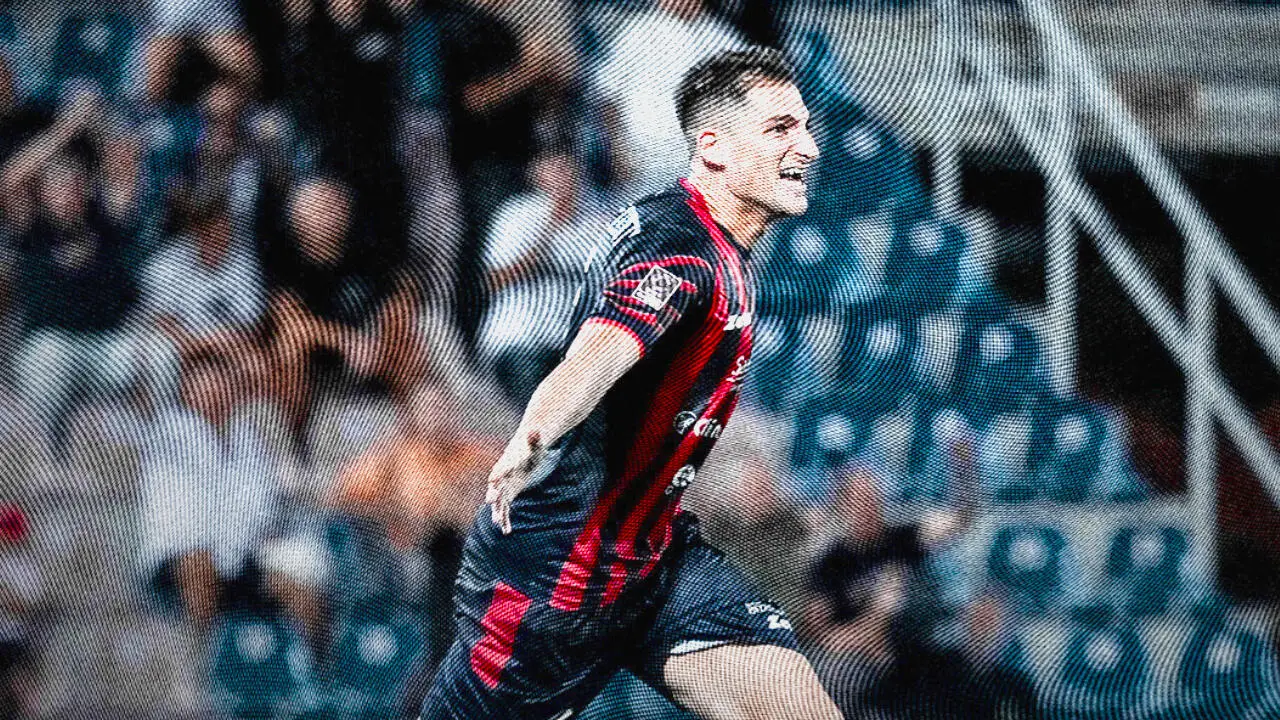 L'esultanza di Cargnelutti dopo la rete del vantaggio