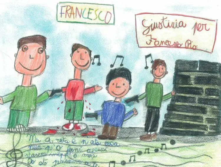 Uno dei disegni realizzati dai bambini