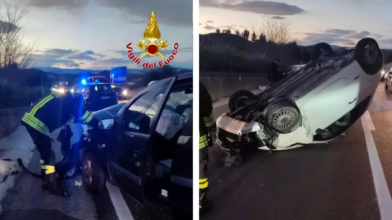 Le due auto coinvolte nell'incidente strdale in località Carpentieri