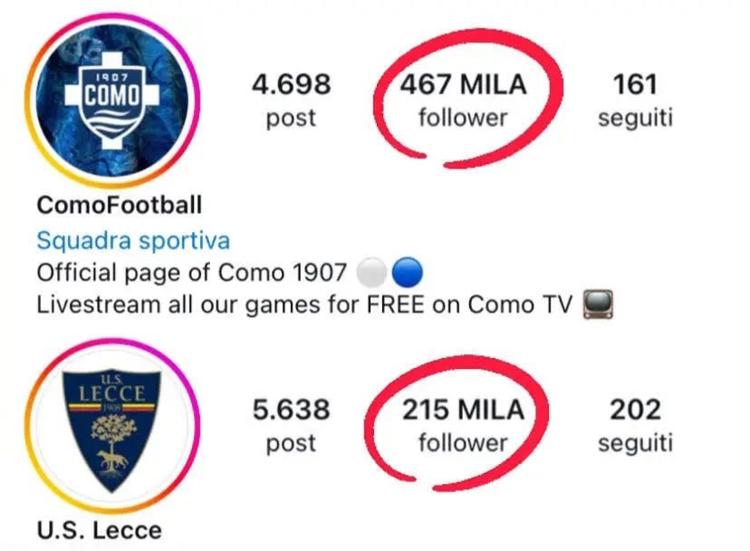 Como Lecce social