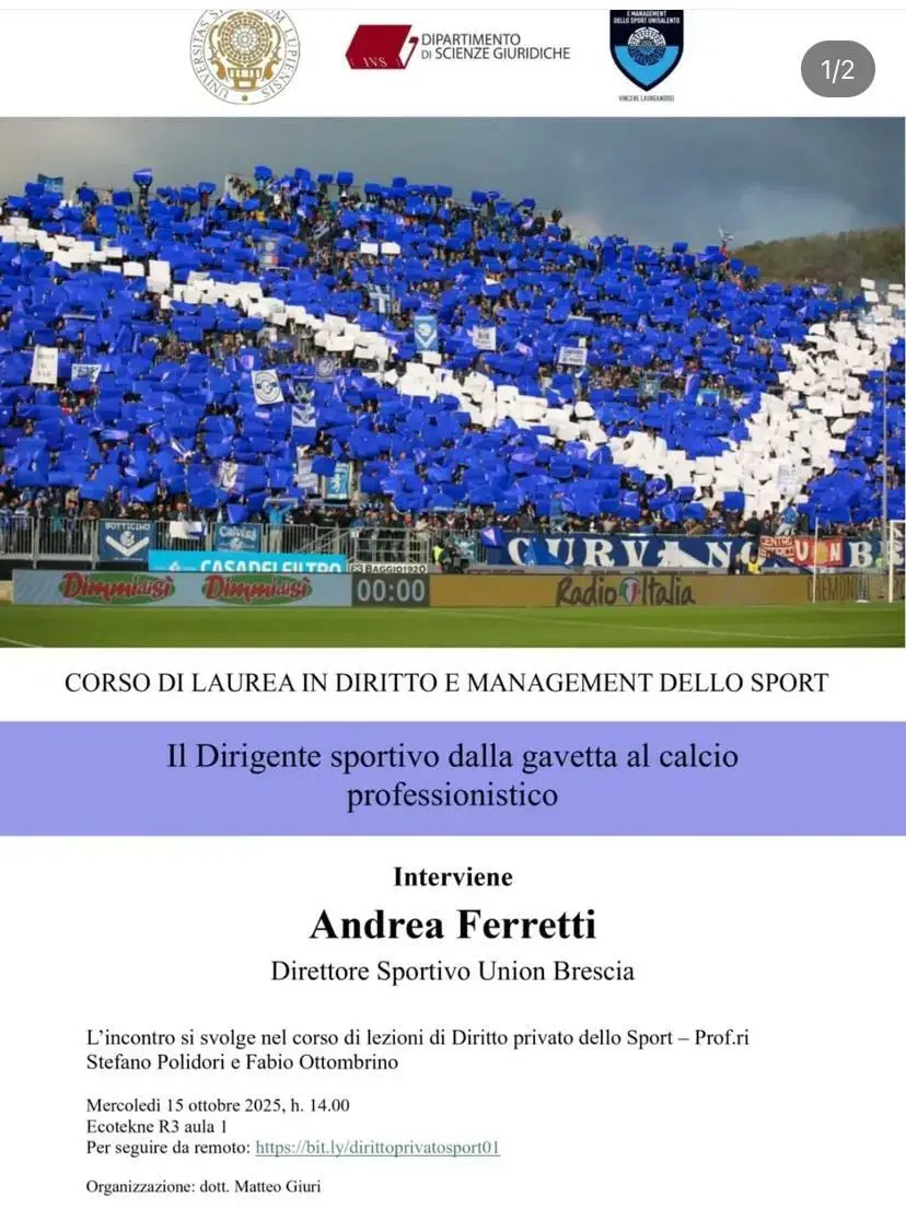 management dello sport locandina unisalento