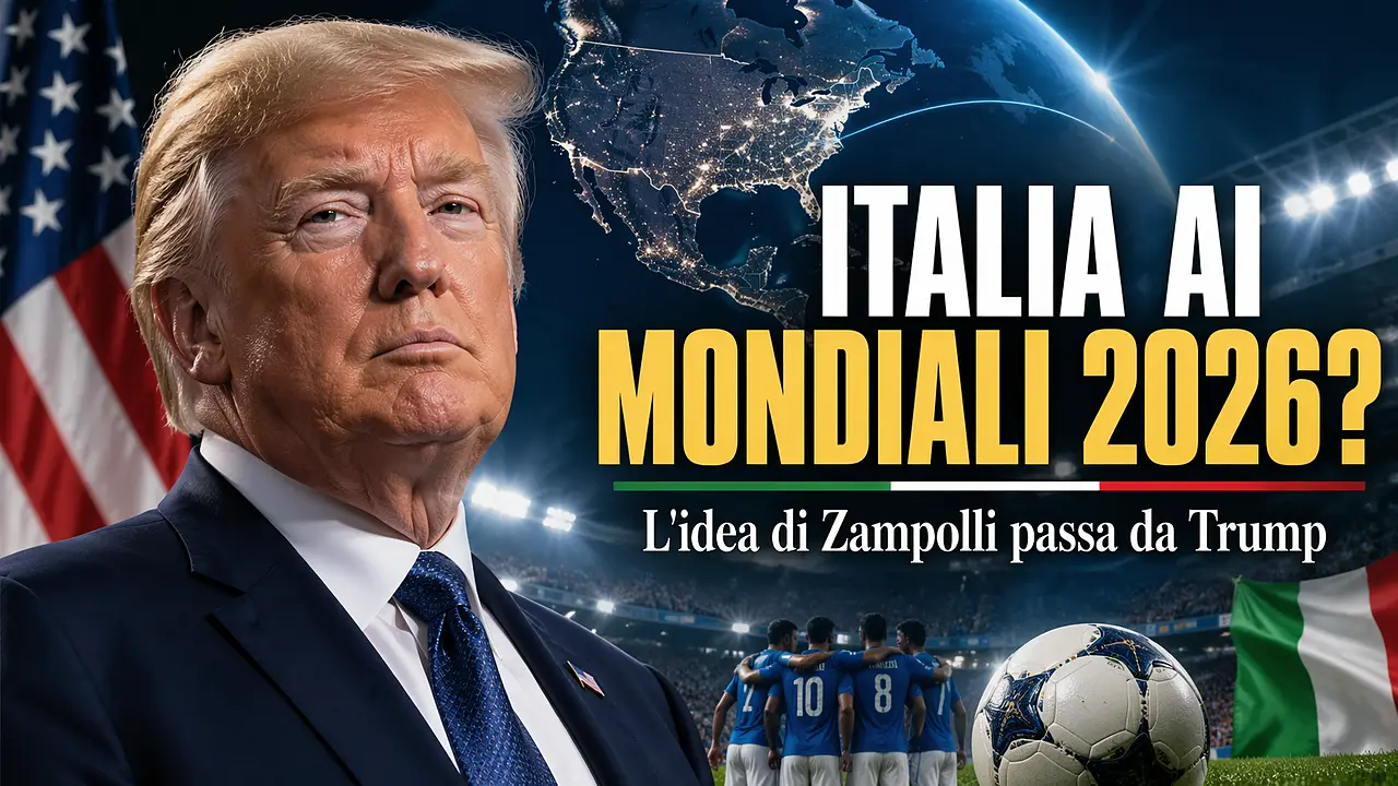 locandina con Trump per l'Italia al Mondiale