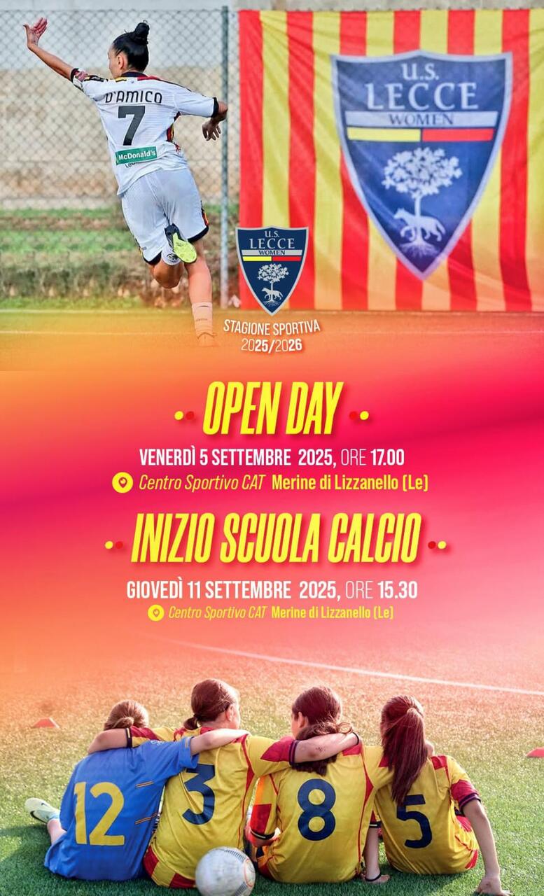 locandina open day scuola calcio lecce