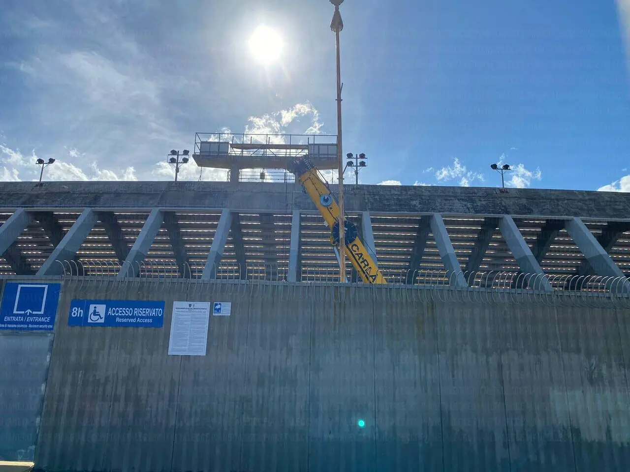 Lavori allo Stadio via del Mare