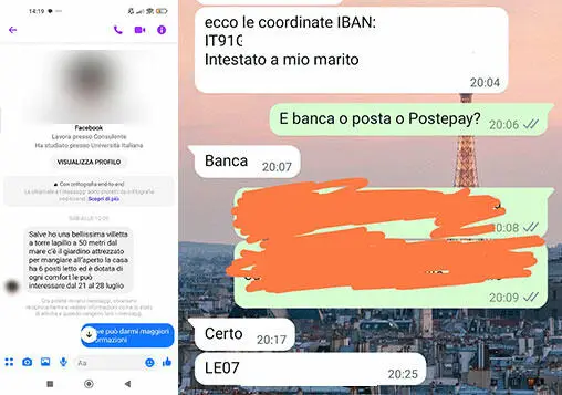I post della truffa Facebook