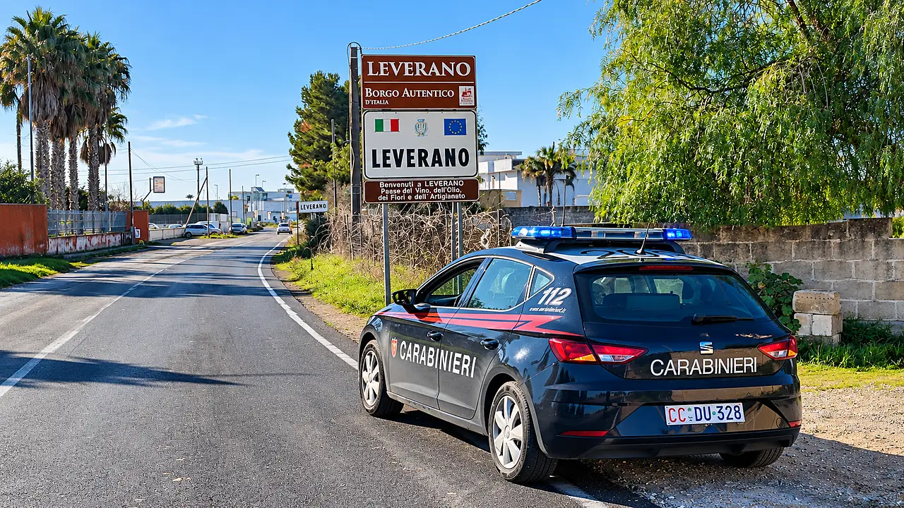 Ingresso a Leverano con Carabinieri