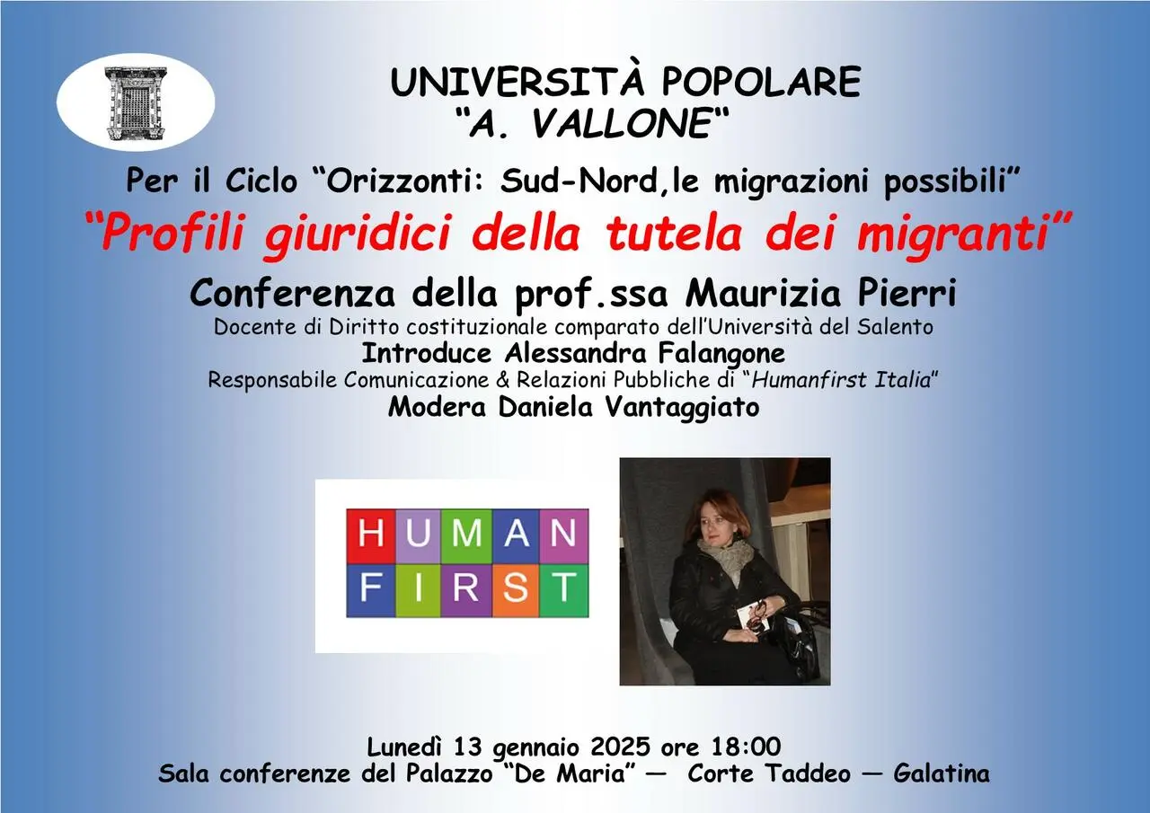 Locandina HUMANFIRST 13.01.2025
