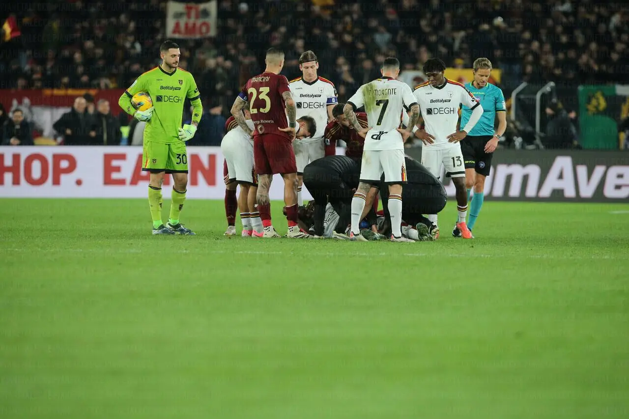 roma lecce gaspar infortunato