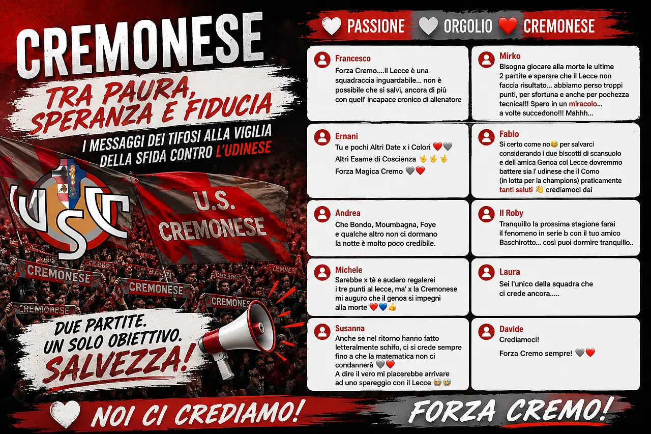 messaggi tifosi della cremonese