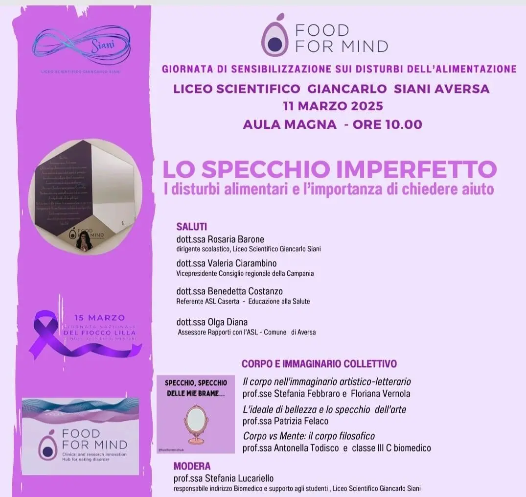 La locandina del convegno al liceo Siani