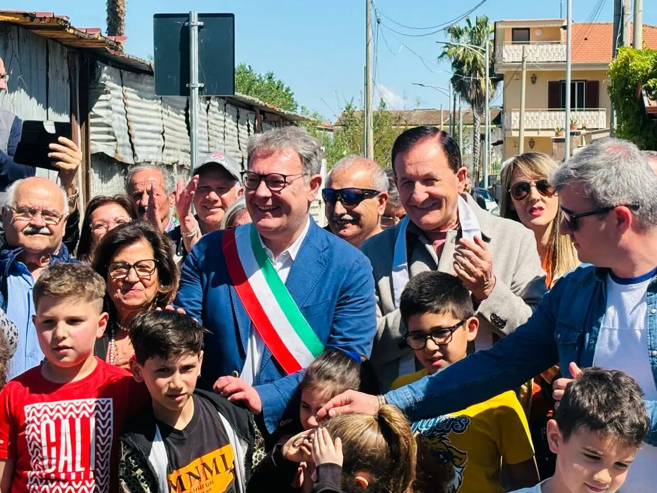 Il taglio del nastro della pista ciclopedonale