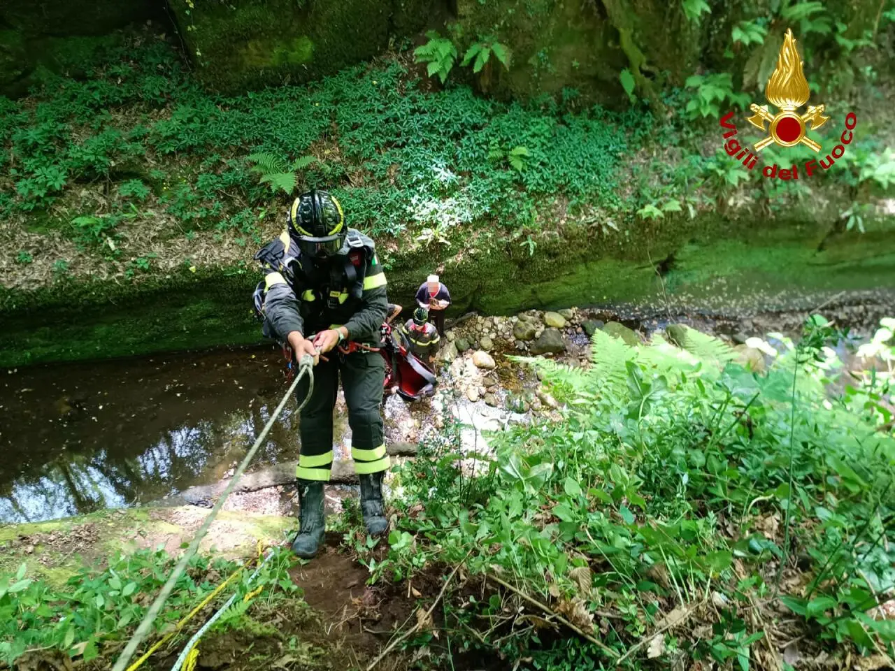 L\'intervento dei vigili del fuoco