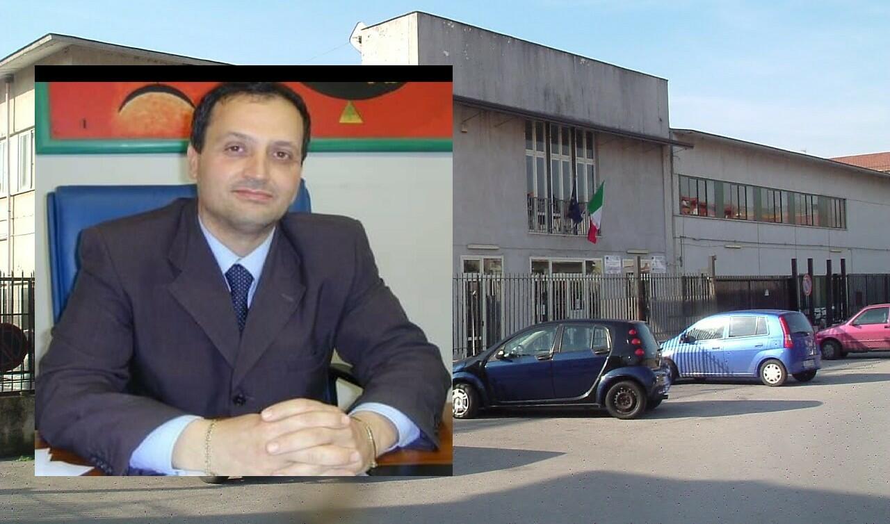 L'Istituto comprensivo "Dante Alighieri" di Bellona e, nel riquadro, il nuovo Ds Mario Ciro Monaco