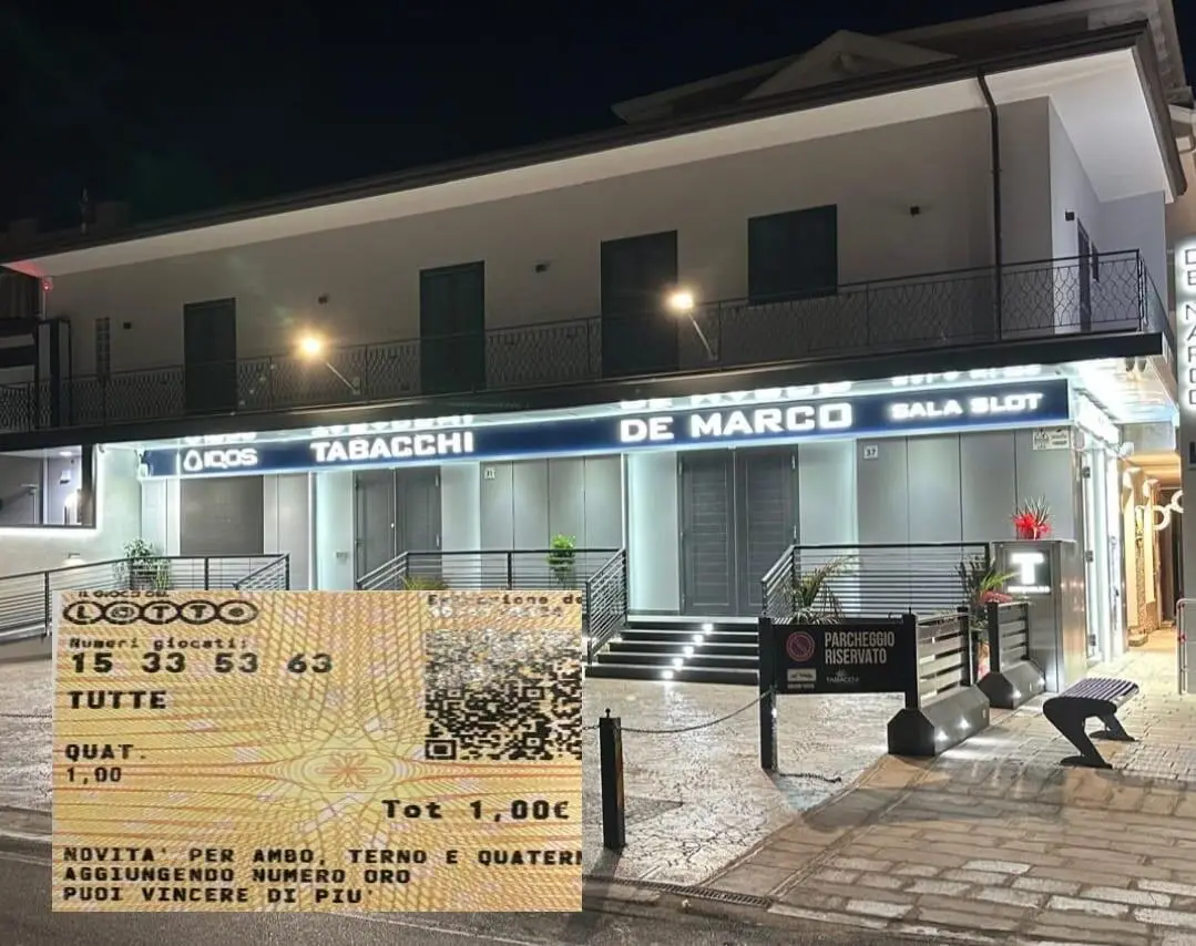 Il biglietto vincente giocato alla tabaccheria De Marco