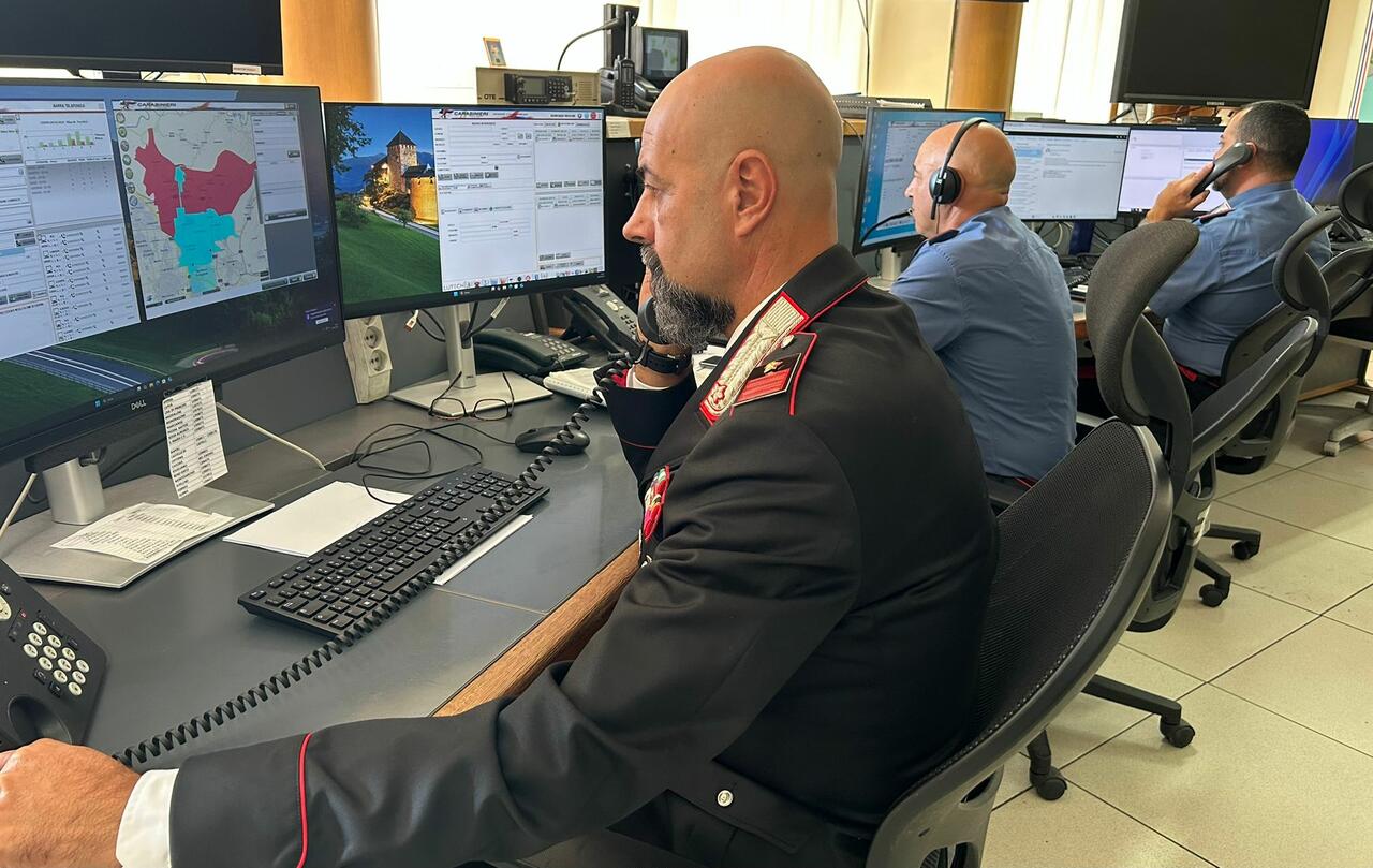 L’intervento dei carabinieri