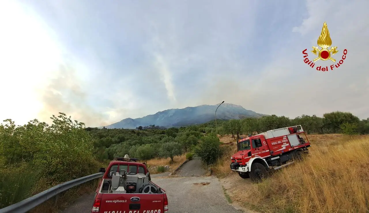 I vigili del fuoco sulla montagna