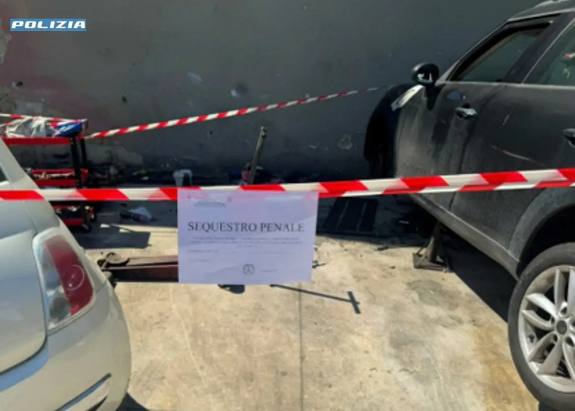 Il sequestro dell'officina