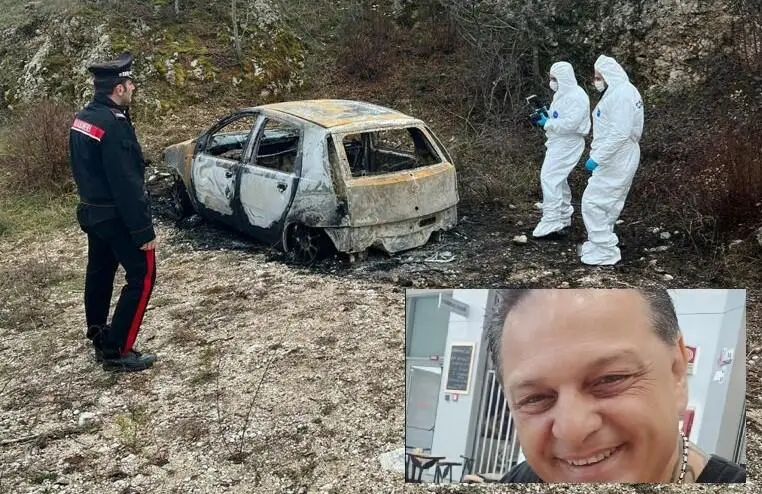 E' giallo su un cadavere ritrovato in un'auto bruciata